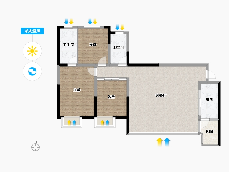 四川省-眉山市-北湖春天-99.20-户型库-采光通风