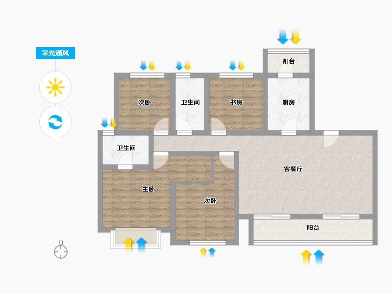 四川省-眉山市-复地天府湾-99.47-户型库-采光通风