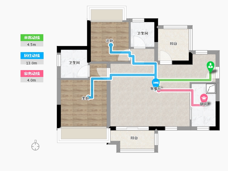 广东省-清远市-龙湖当代·春江悦茗ΜΟΜΛ-64.10-户型库-动静线