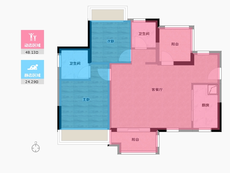 广东省-清远市-龙湖当代·春江悦茗ΜΟΜΛ-64.10-户型库-动静分区