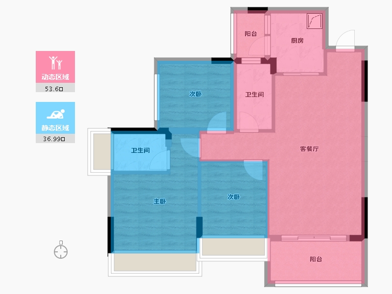 广东省-清远市-锦泰·城际壹号-80.73-户型库-动静分区