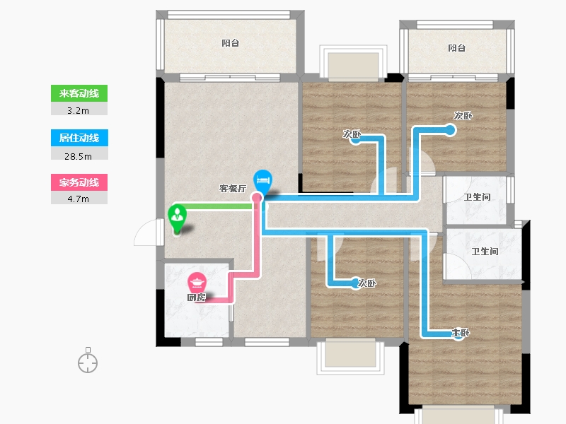 广西壮族自治区-桂林市-桂宏达领秀公馆-91.79-户型库-动静线