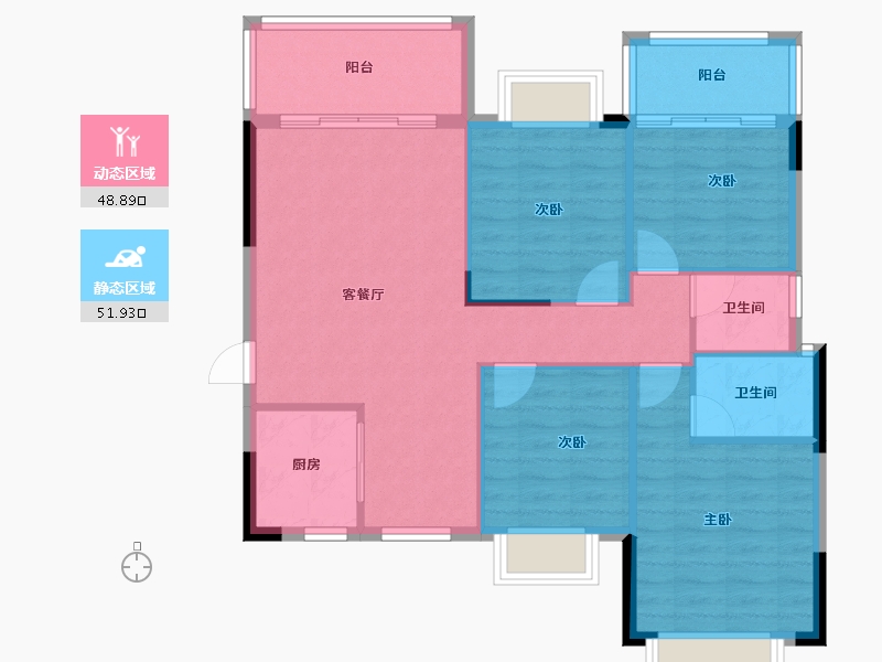 广西壮族自治区-桂林市-桂宏达领秀公馆-91.79-户型库-动静分区