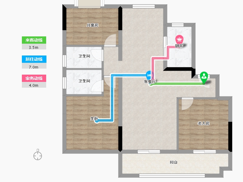 江西省-九江市-碧桂园·南山院子-91.75-户型库-动静线