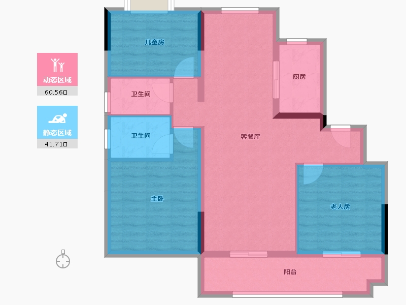 江西省-九江市-碧桂园·南山院子-91.75-户型库-动静分区