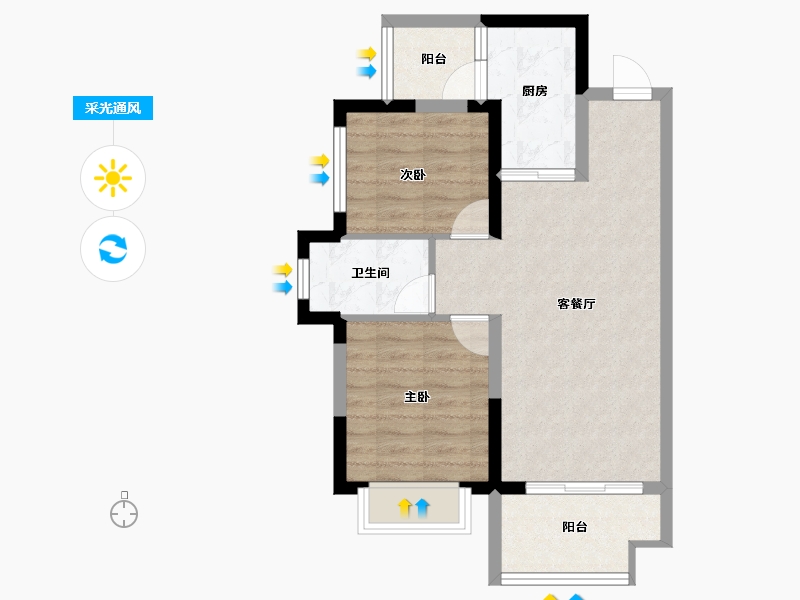 四川省-眉山市-黄龙溪谷-60.29-户型库-采光通风