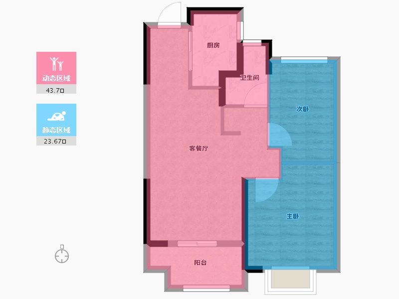 浙江省-湖州市-绿地新里雲上府-60.00-户型库-动静分区