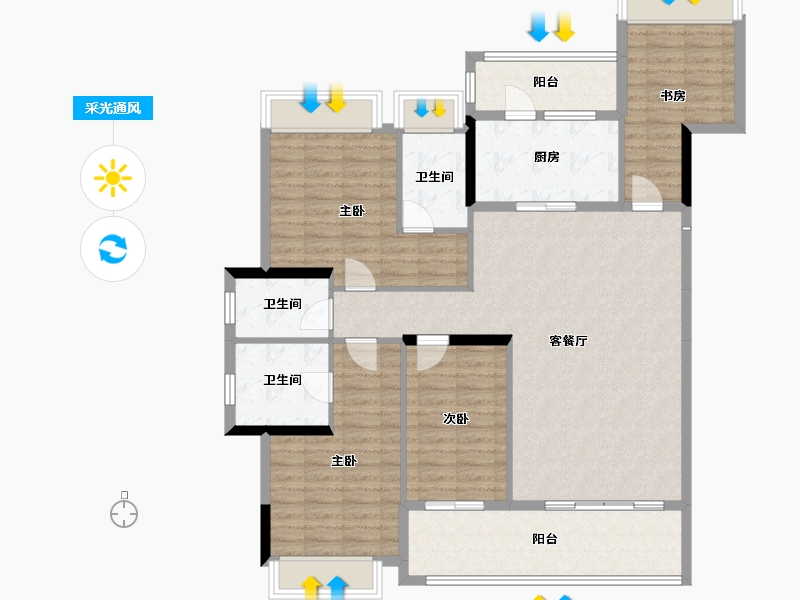 贵州省-黔西南布依族苗族自治州-万昌杏林春晓-126.70-户型库-采光通风