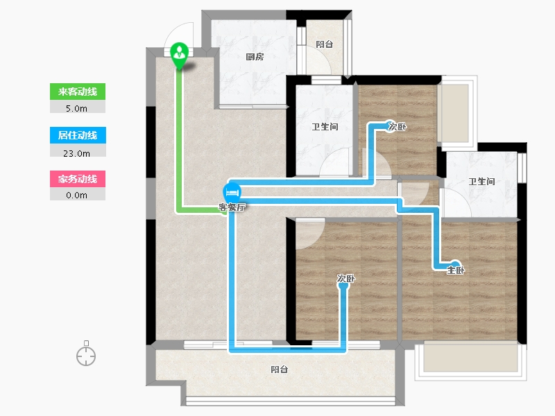 四川省-眉山市-天府恒大文化旅游城-75.26-户型库-动静线