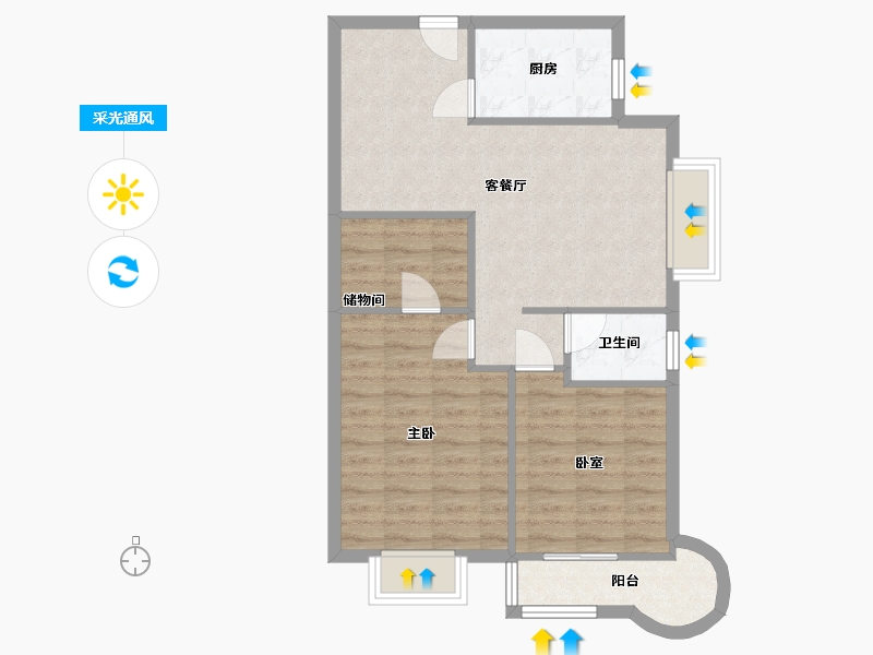 福建省-厦门市-自然家园-二期-71.00-户型库-采光通风