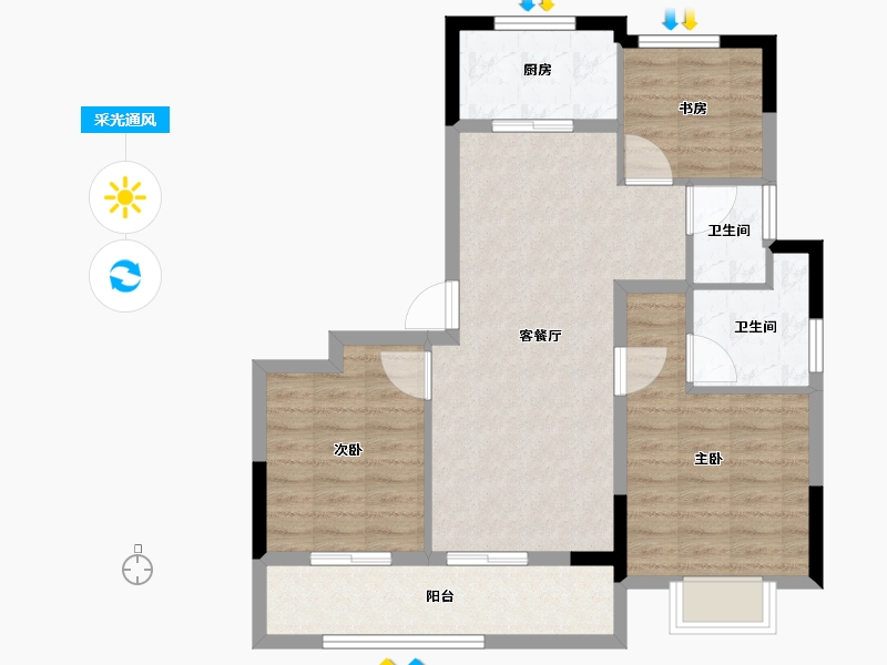 浙江省-湖州市-安吉慢谷-78.99-户型库-采光通风