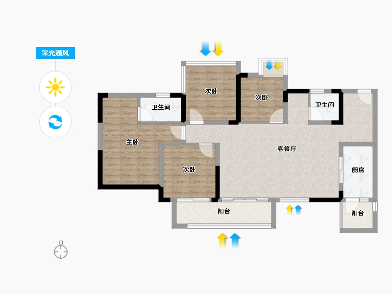 四川省-眉山市-彭山领地观江府-98.20-户型库-采光通风