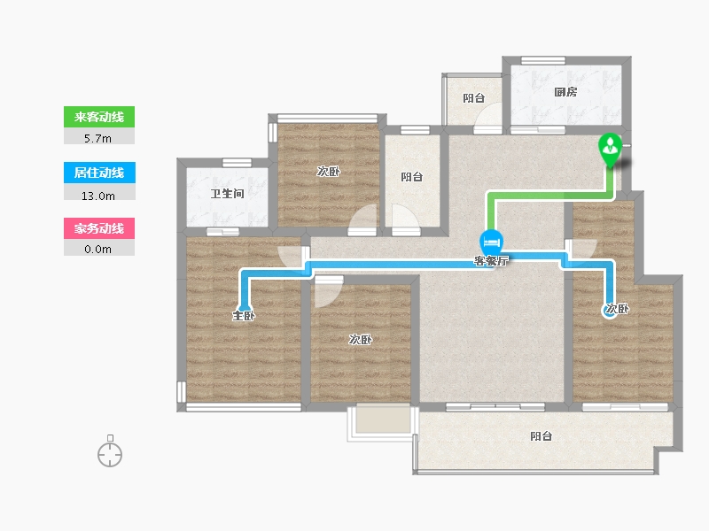 四川省-广元市-阳光壹号院-105.90-户型库-动静线