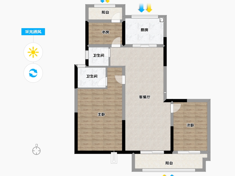 安徽省-滁州市-天长吾悦首府-100.00-户型库-采光通风