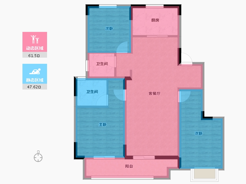 安徽省-蚌埠市-融创山水宸院-105.00-户型库-动静分区