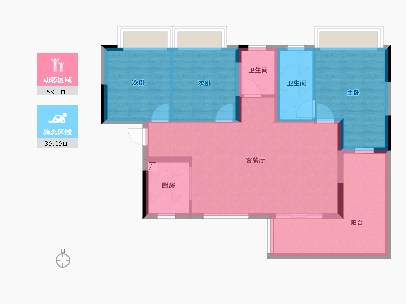 贵州省-遵义市-太东天骄一品-87.97-户型库-动静分区