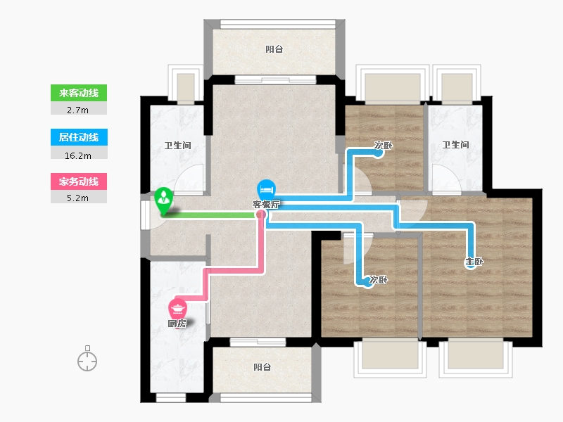 广东省-江门市-时代倾城(江门)-70.65-户型库-动静线