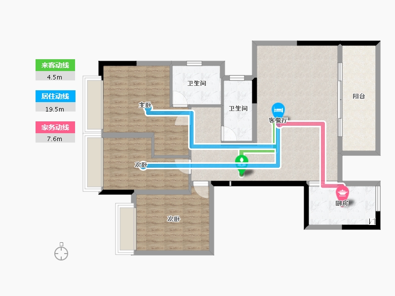 贵州省-遵义市-山湖海瑞府-107.84-户型库-动静线