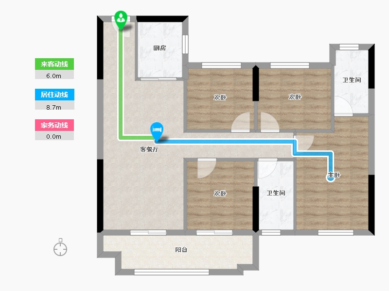 福建省-宁德市-品润·悦公馆-87.66-户型库-动静线