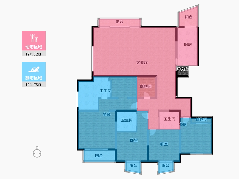 上海-上海市-九庐-220.49-户型库-动静分区