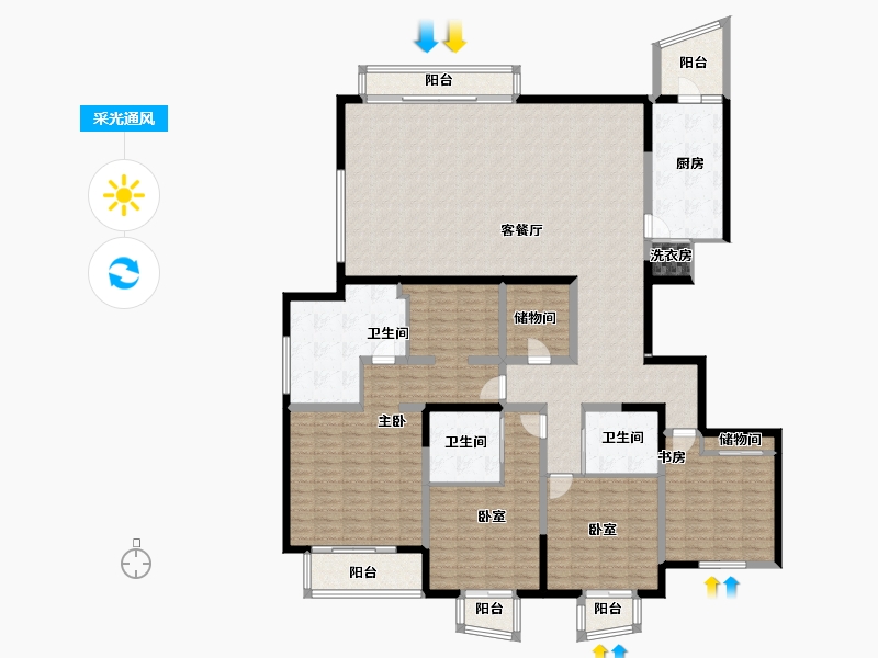 上海-上海市-九庐-220.49-户型库-采光通风