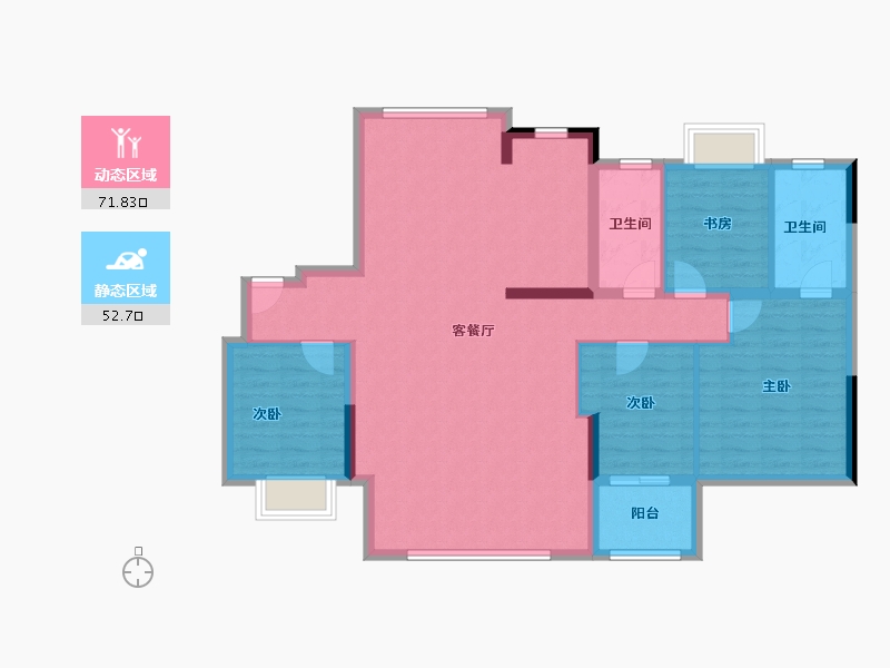 江西省-九江市-碧桂园·南山院子-112.80-户型库-动静分区