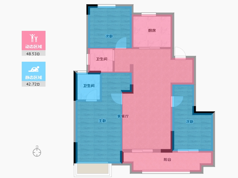 安徽省-蚌埠市-融创山水宸院-81.20-户型库-动静分区