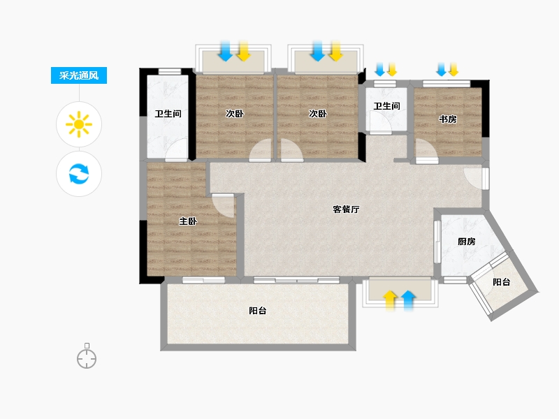 贵州省-遵义市-太东天骄一品-96.00-户型库-采光通风