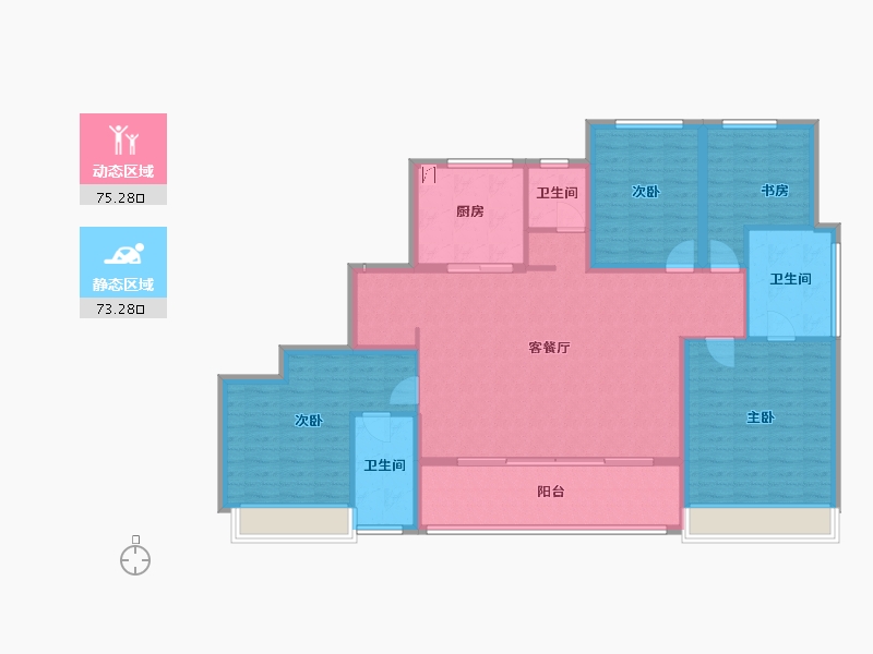 浙江省-嘉兴市-荣安·映樾庄-140.00-户型库-动静分区