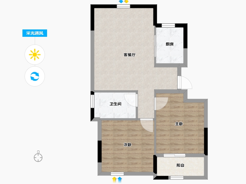 浙江省-湖州市-安吉慢谷-67.99-户型库-采光通风