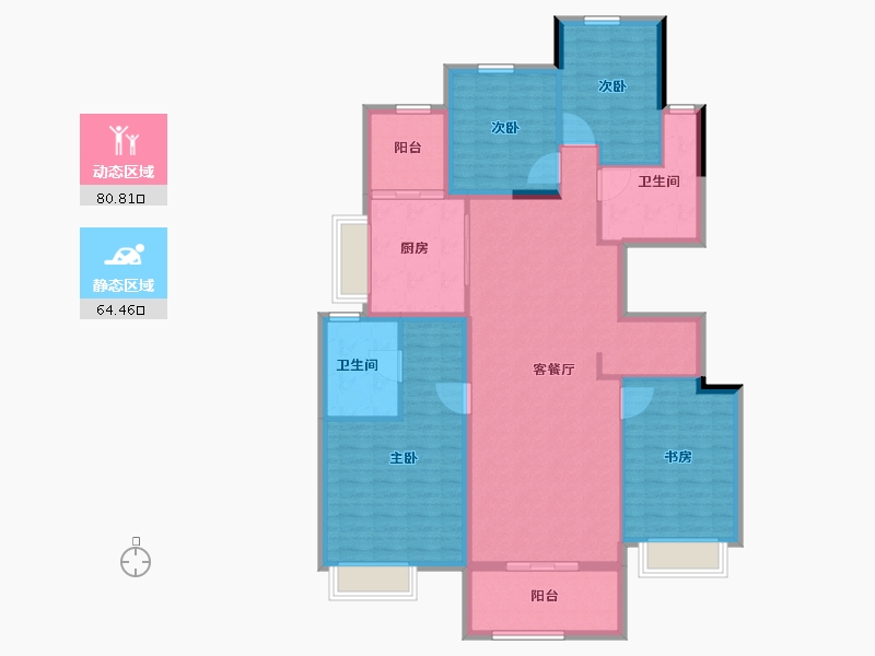 浙江省-湖州市-恒大林溪竹语-131.65-户型库-动静分区