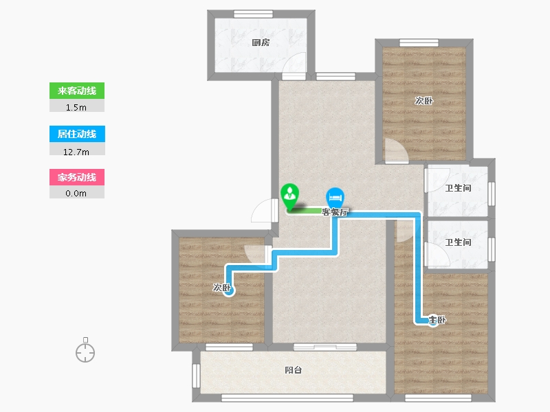 江西省-九江市-融翔·滨江美庐-90.46-户型库-动静线