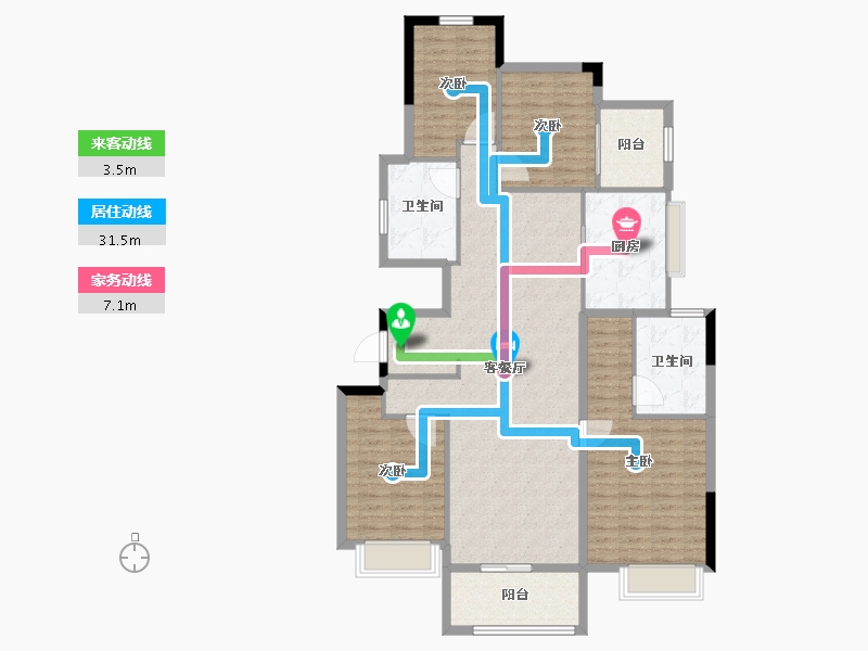 浙江省-湖州市-恒大林溪竹语-128.76-户型库-动静线