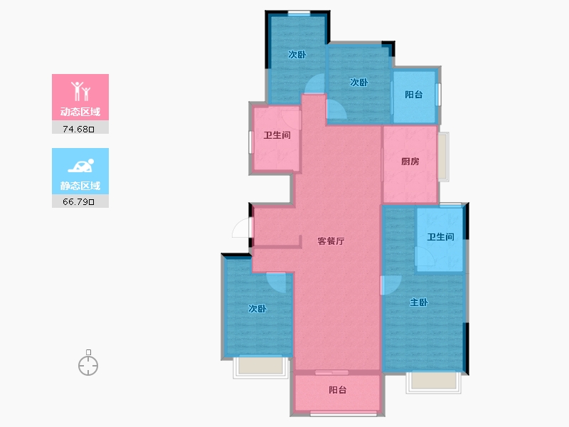 浙江省-湖州市-恒大林溪竹语-128.76-户型库-动静分区