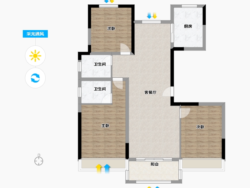 河南省-驻马店市-尙和园-113.19-户型库-采光通风