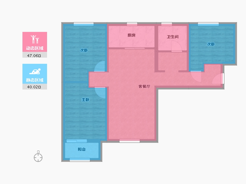 北京-北京市-中建十里湖光-88.39-户型库-动静分区