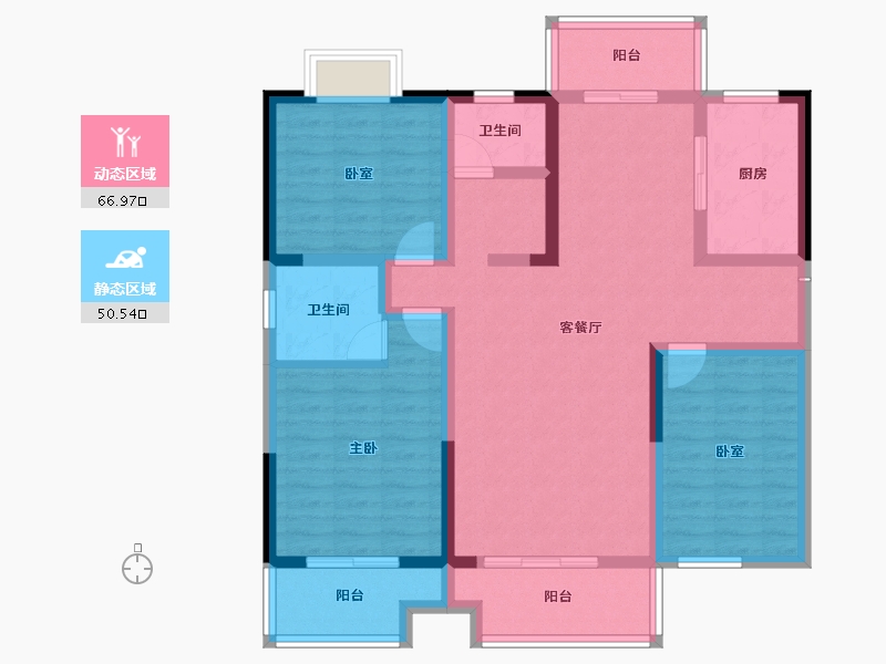 陕西省-安康市-佳境新城-103.94-户型库-动静分区