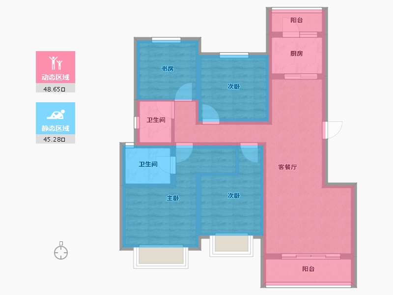 四川省-眉山市-复地天府湾-81.83-户型库-动静分区