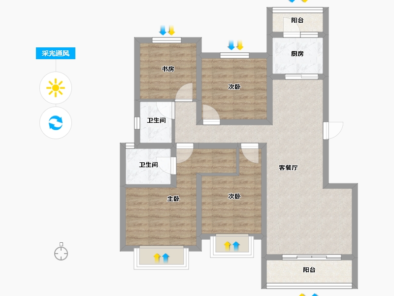 四川省-眉山市-复地天府湾-81.83-户型库-采光通风