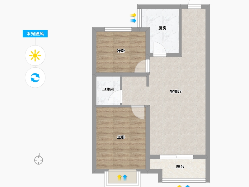 山西省-吕梁市-上水园-57.49-户型库-采光通风