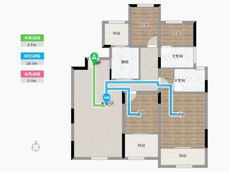 浙江省-湖州市-恒大林溪竹语-122.83-户型库-动静线