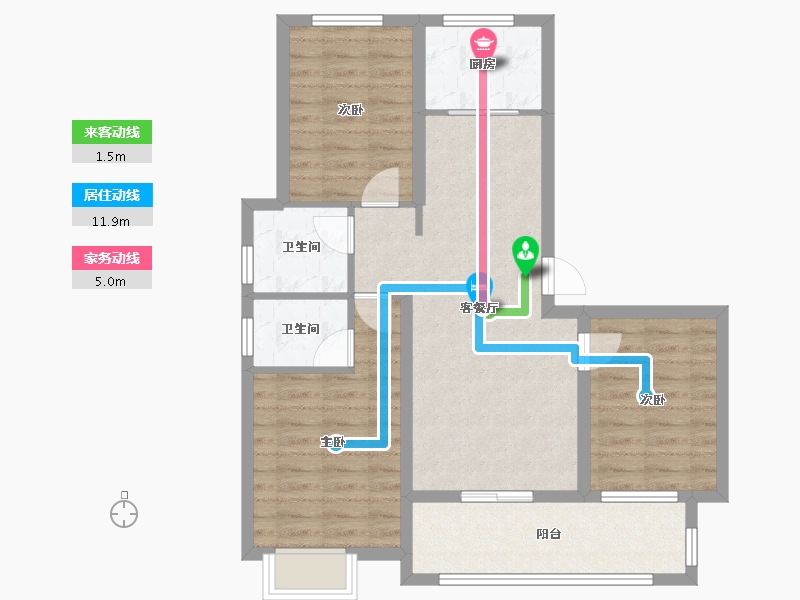 江西省-九江市-融翔·滨江美庐-78.30-户型库-动静线