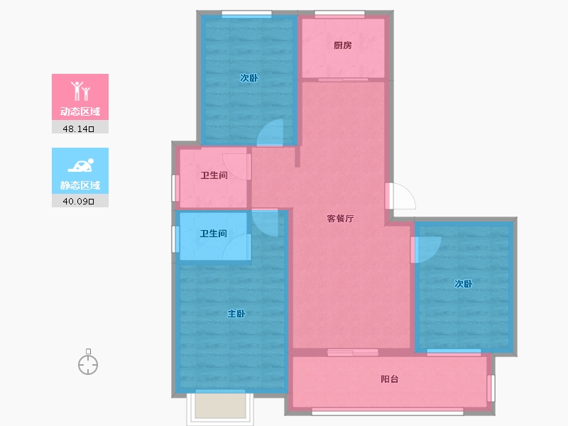 江西省-九江市-融翔·滨江美庐-78.30-户型库-动静分区