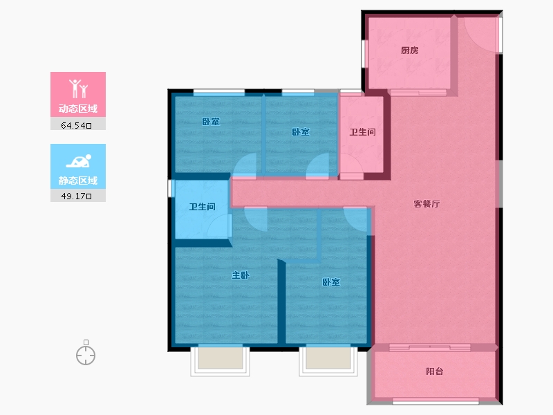 山西省-太原市-碧桂园玖玺臺天玺-101.65-户型库-动静分区