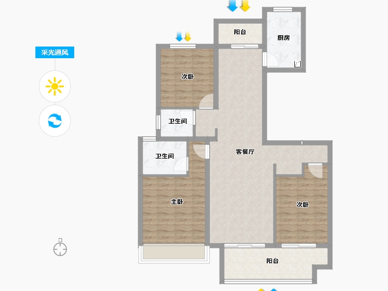 河南省-商丘市-睢县建业·学府上院-99.91-户型库-采光通风