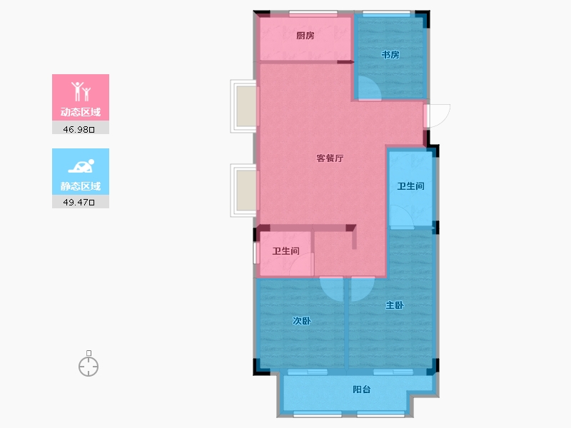 浙江省-湖州市-绿地新里雲上府-86.78-户型库-动静分区