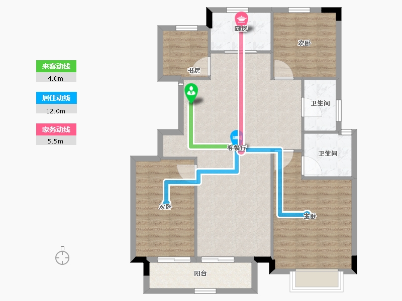 浙江省-湖州市-安吉新城凤凰里-101.33-户型库-动静线