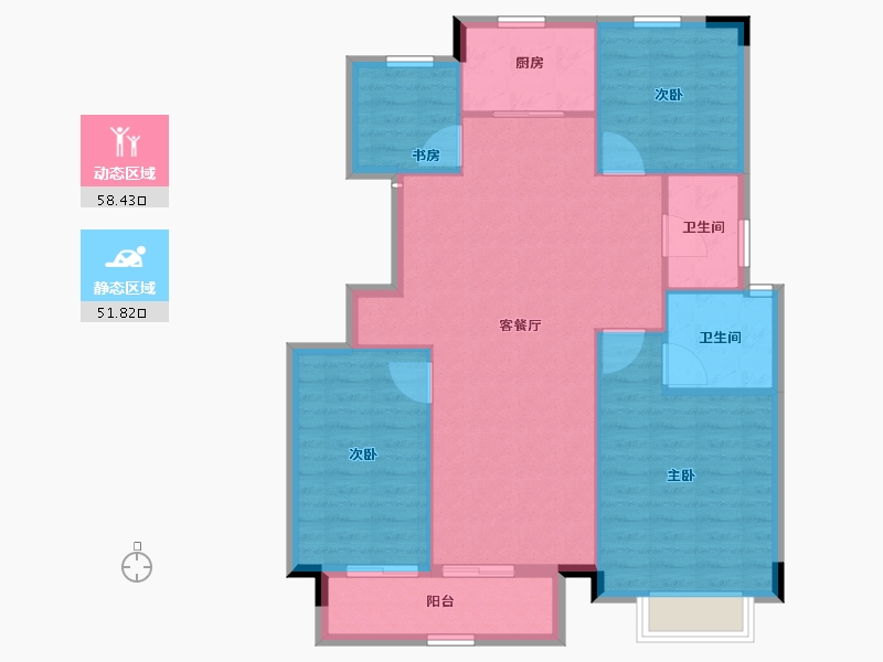 浙江省-湖州市-安吉新城凤凰里-101.33-户型库-动静分区