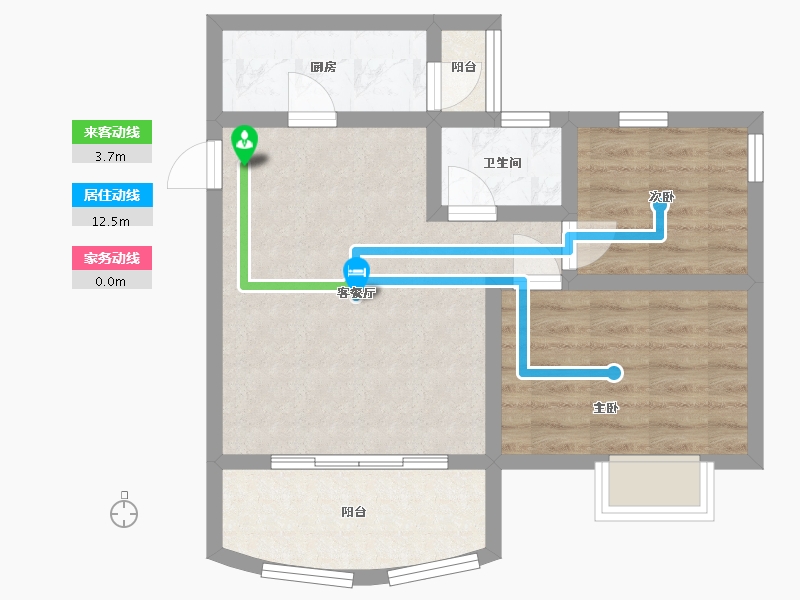 广东省-广州市-顺德碧桂园东苑-73.50-户型库-动静线