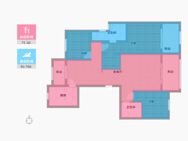 江苏省-连云港市-星河国际-118.98-户型库-动静分区